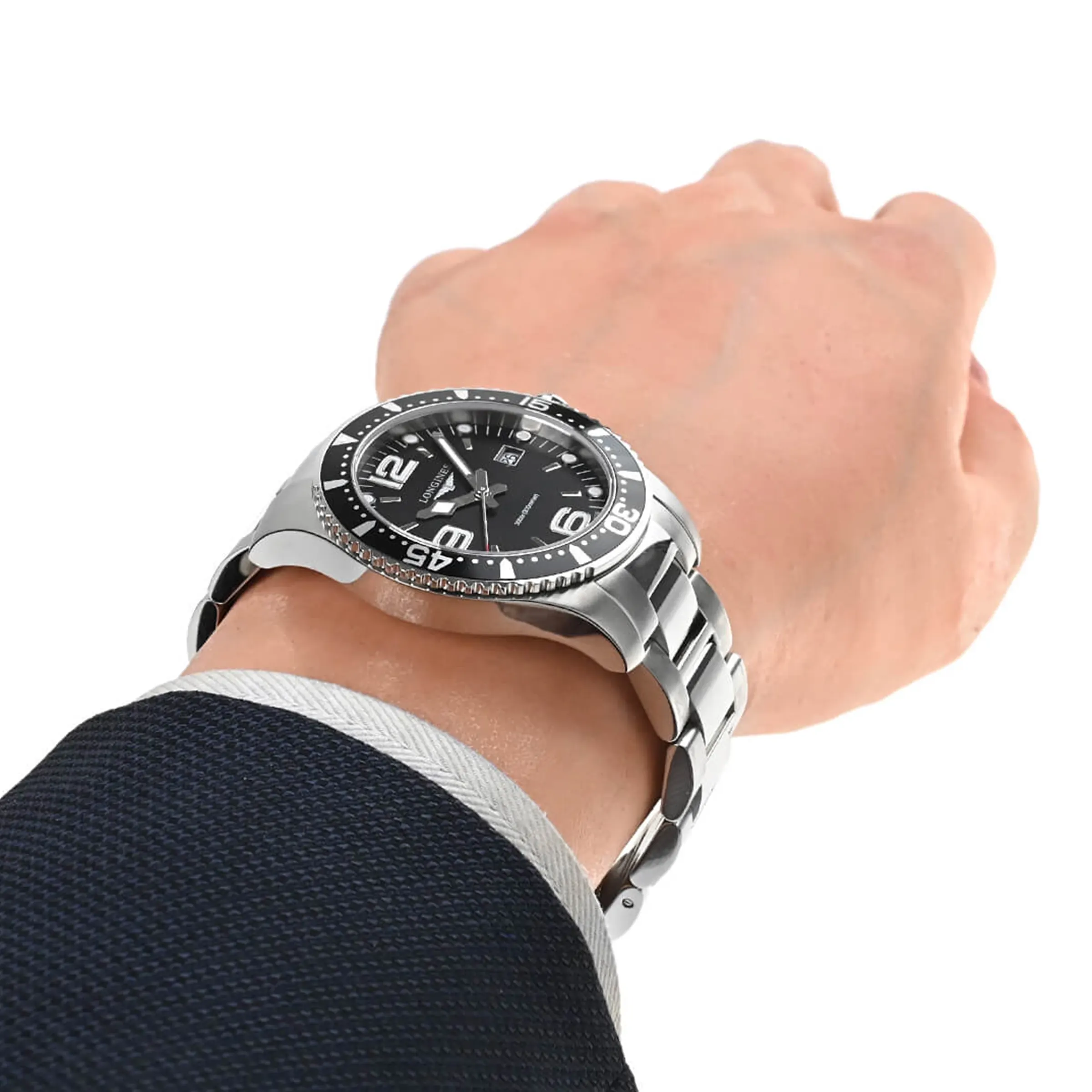 Longines HydroConquest 39mm Black Quartz Men's Watch- L3.730.4.56.6